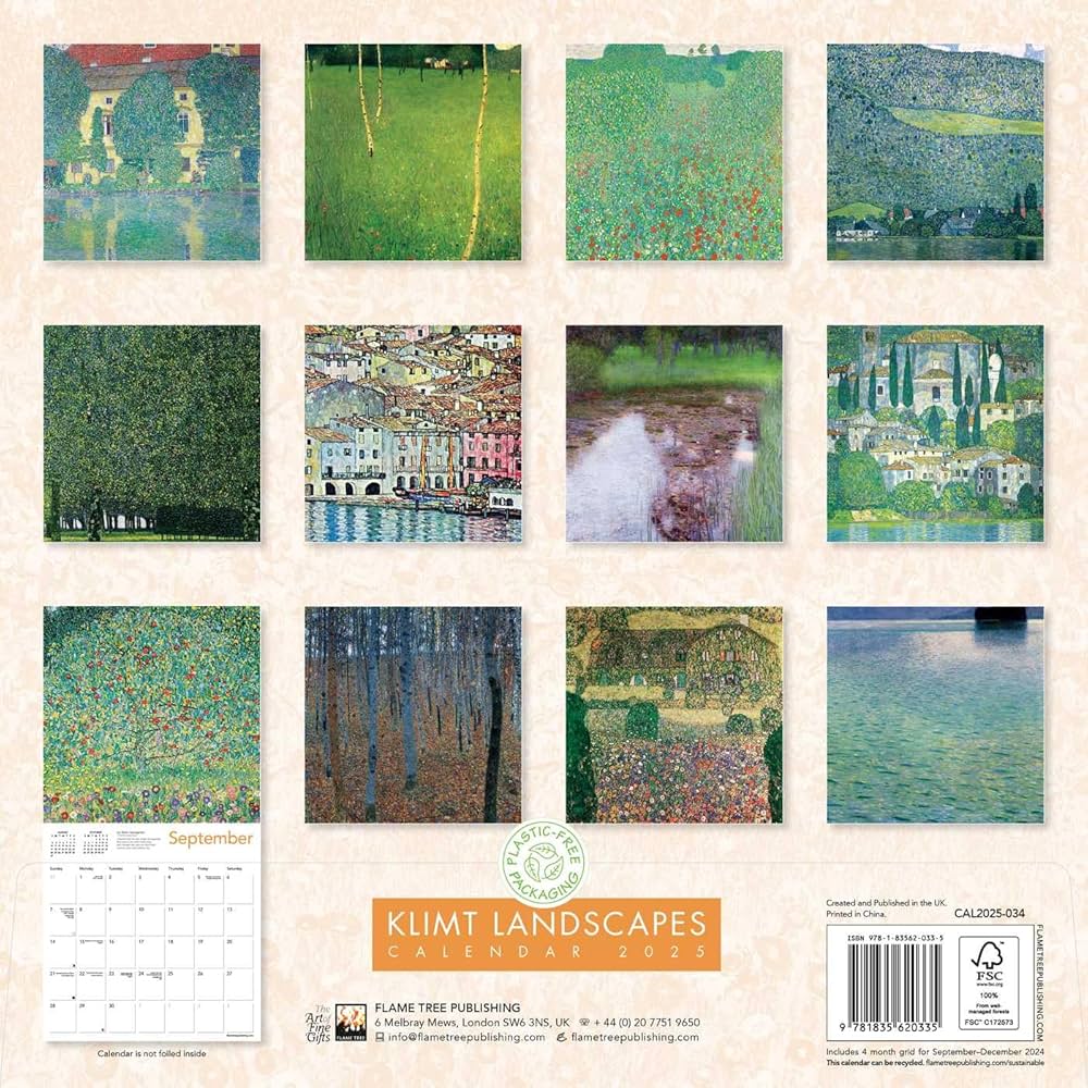Klimt Landscapes Wall Calendar 2025 (Art Calendar): Flame